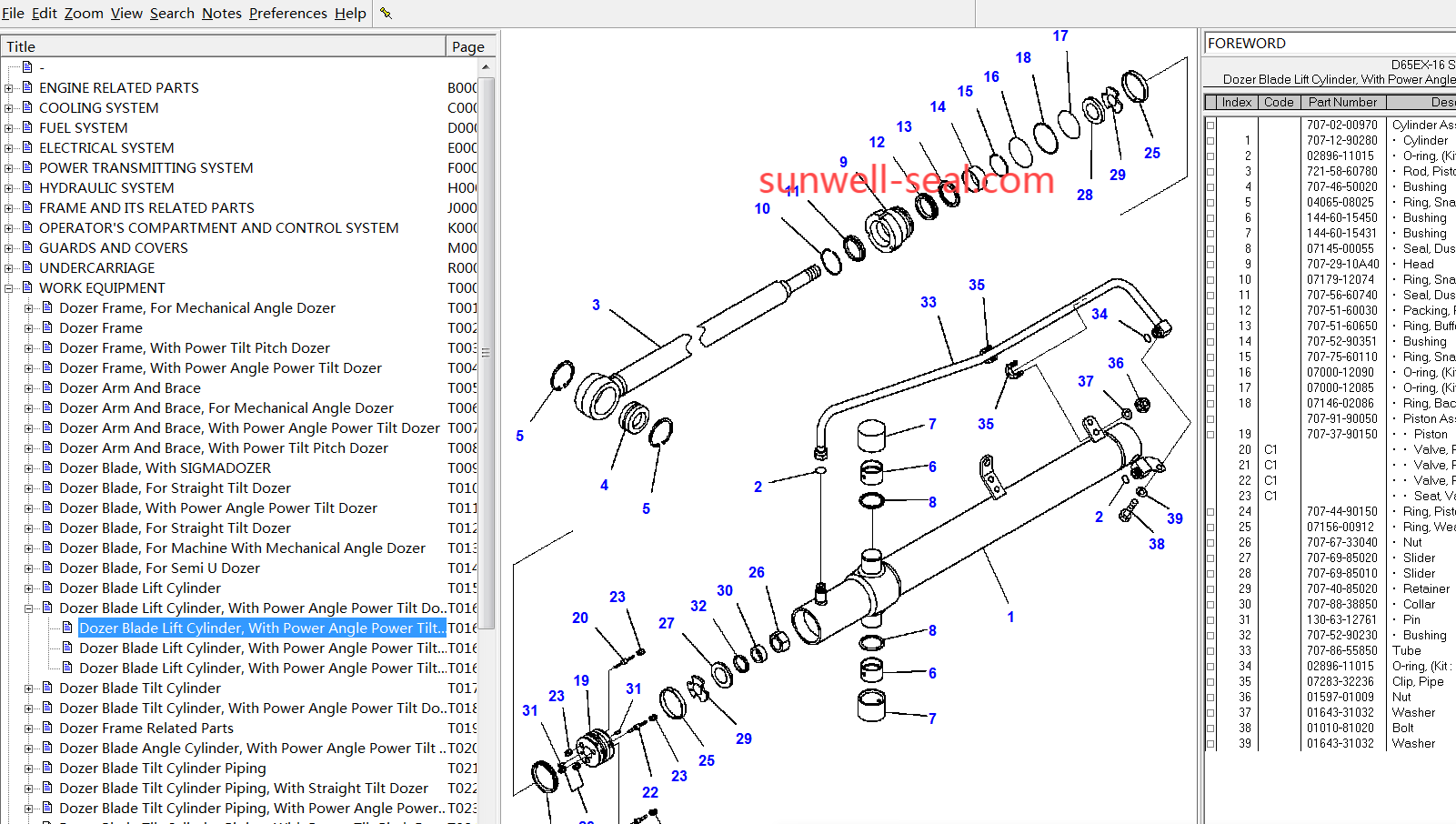 KOMATSU D65EX-16 D65WX-16 D65PX-16 707-99-27530 707-99-36680 707-99-27120 707-99-26730 707-99-43390 707-99-43320 707-99-43740 707-99-43730 707-99-36720 707-99-42300 707-99-27110 707-99-27310 707-99-27330 707-99-24940 707-99-34270 707-99-43310 707-99-42310 - Image 3
